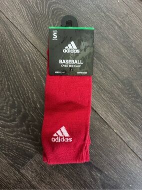 adidas youth Baseball Over-the-Calf Socks - Red 13c-4y